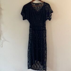 Ella Moss Elegant Black Lace Swim Coverup